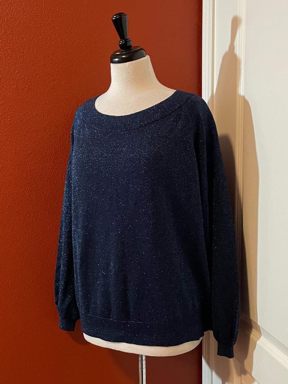 Boden‎ Women’s NWT Baltic Sparkle Blue Shimmer Event Crewneck Top